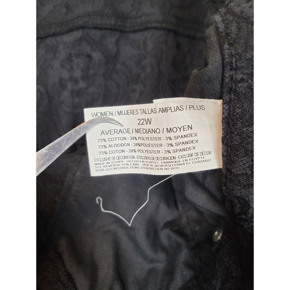 Gloria Vanderbilt Womens‎ Plus Size Amanda Ankle Pants Paisley Black Size 22W - Picture 6 of 7